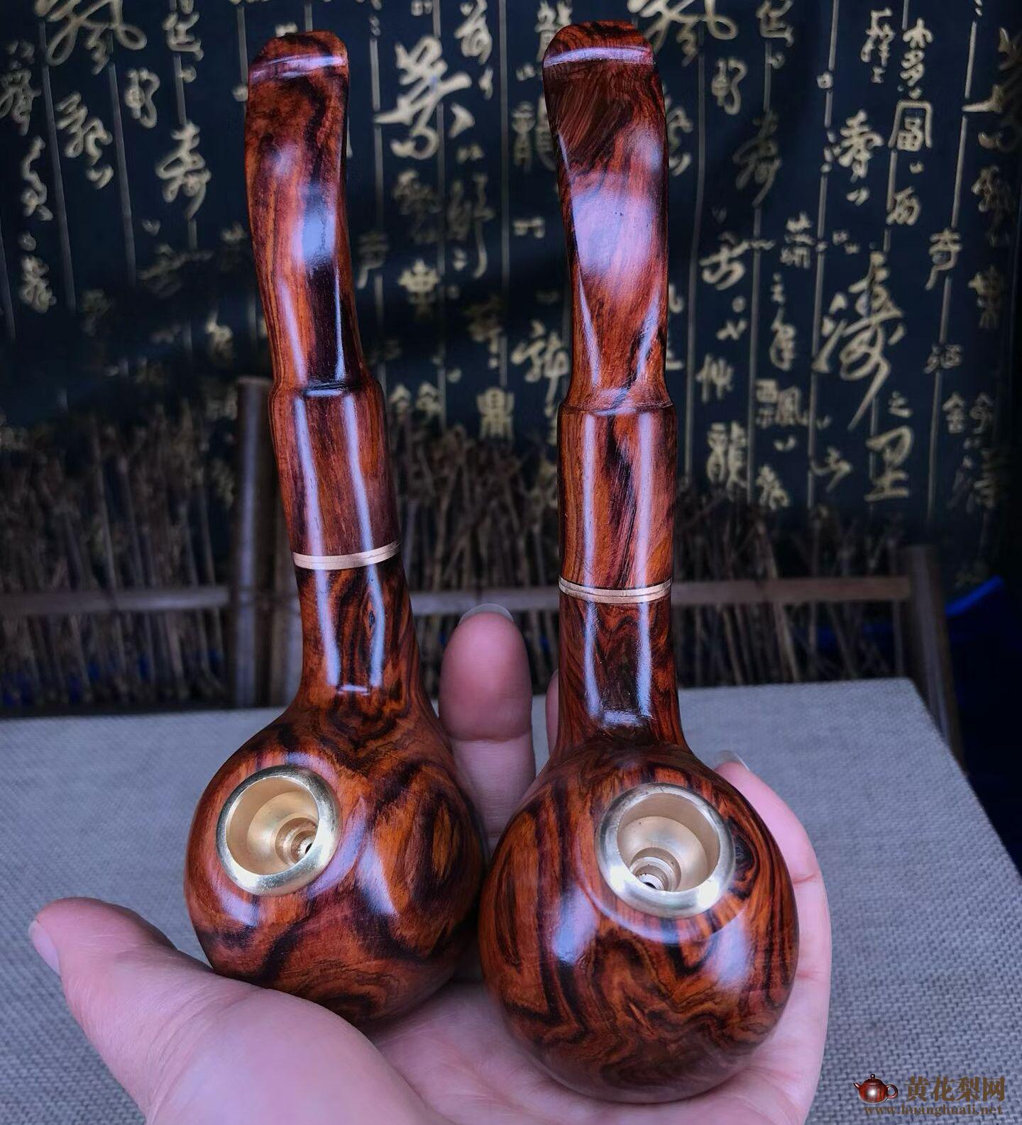 海南黄花梨烟斗一对